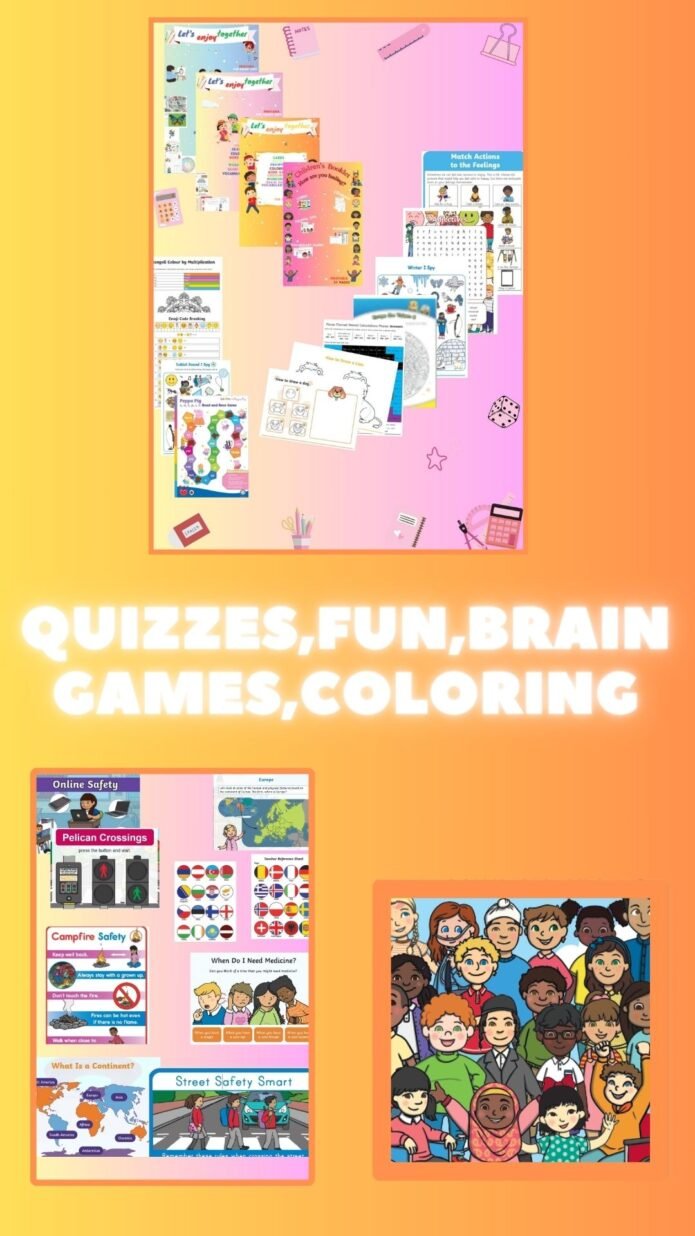 Quizzes,Fun,Brain games,Coloring